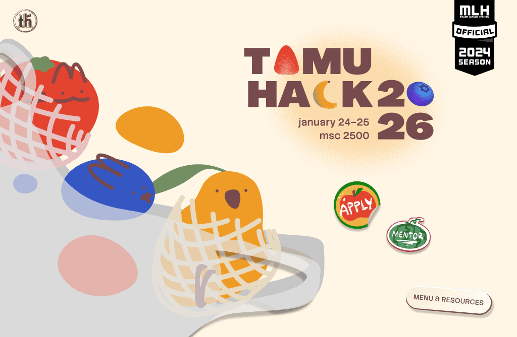 Landing screen draft featuring fruits emerging from a shopping bag