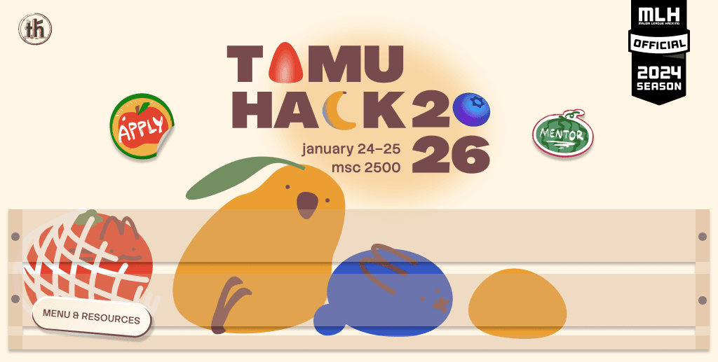 Landing screen draft featuring fruits in a fruit crate