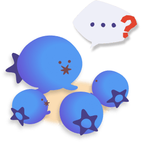 Drawing of blueberry seals that look confused