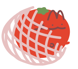 Drawing of a tomato cat jumping happily
